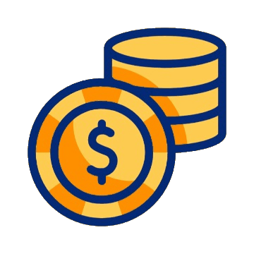 Animated stack of gold casino chips